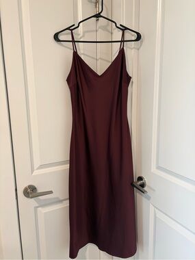 Slip Midi Dress in Burgundy